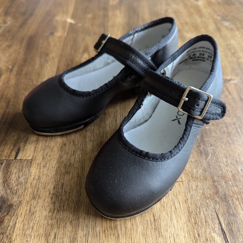 Capezio jazz dance tap shoes size 8 toddler black Mary Jane's